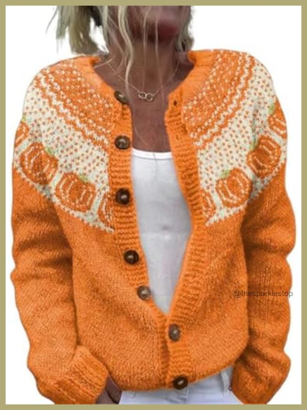 Women's Funny Fall Winter Animal Floral Christmas Tree Long Sleeve Button Knit